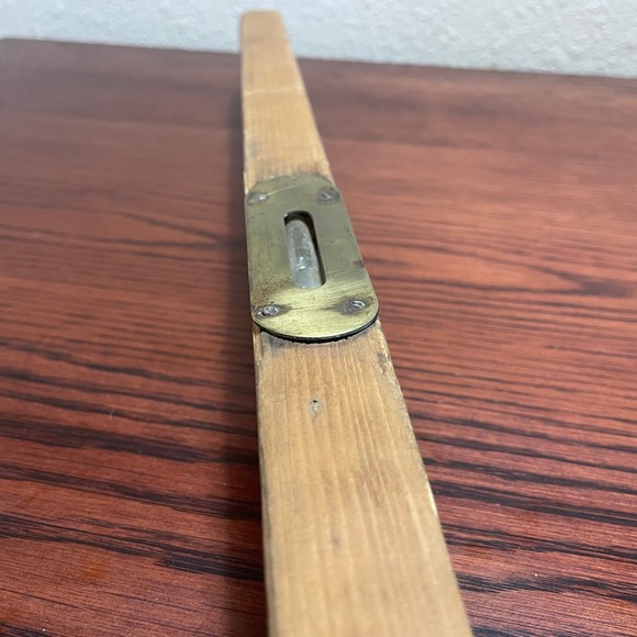 Antique Wood Level Rustic Farmhouse Tool Decor Vintage Carpentry Bubble Level - Picture 4 of 16
